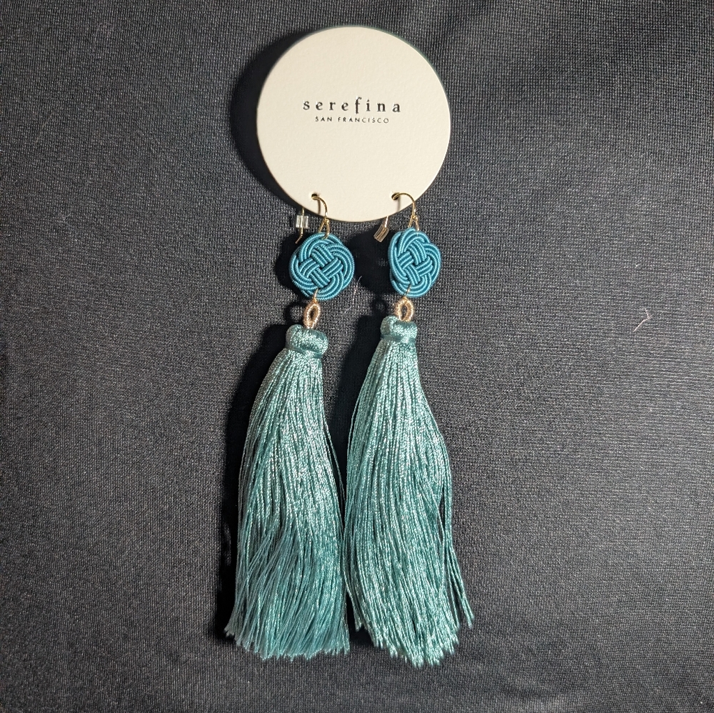 Serefina Teal Tassel‎ Earrings MSRP $48